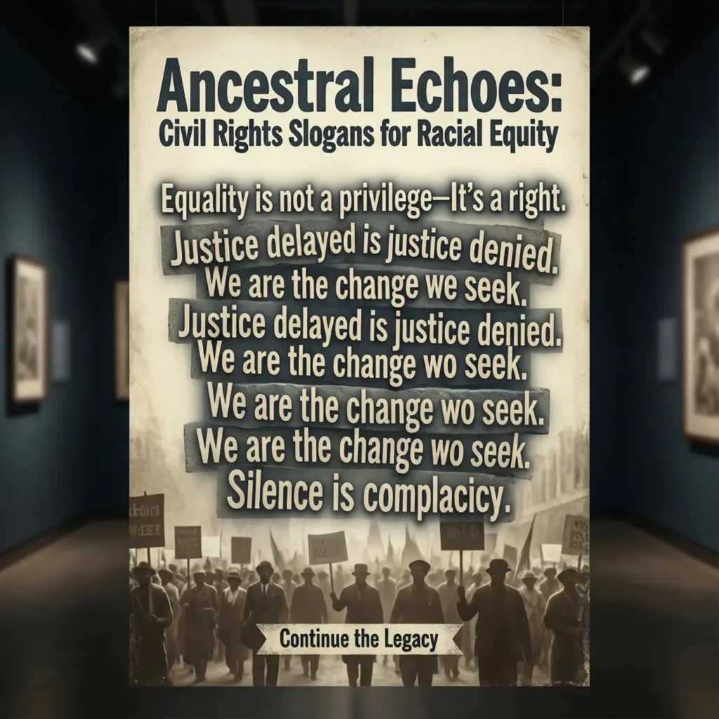 Ancestral Echoes: A Civil Rights Slogans for Racial Equity