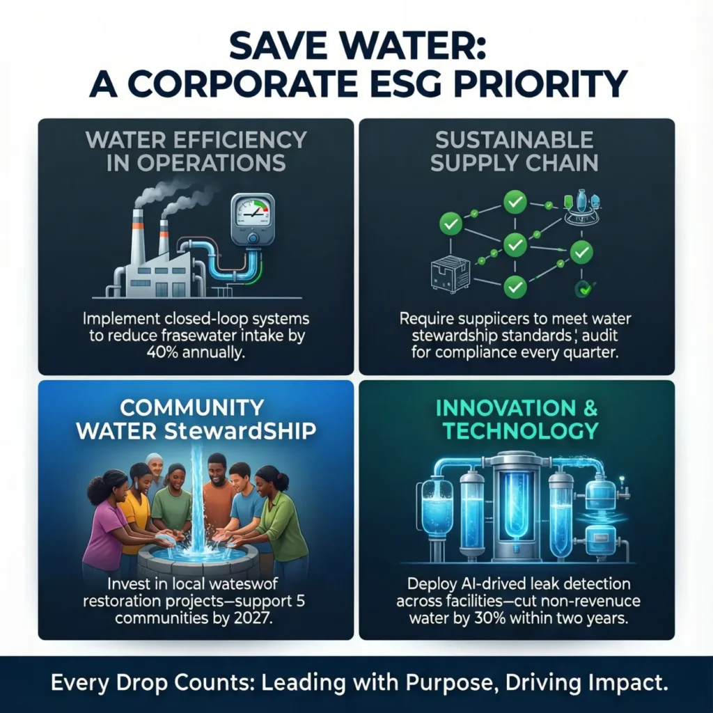 Designing a Professional save water slogans for Corporate ESG