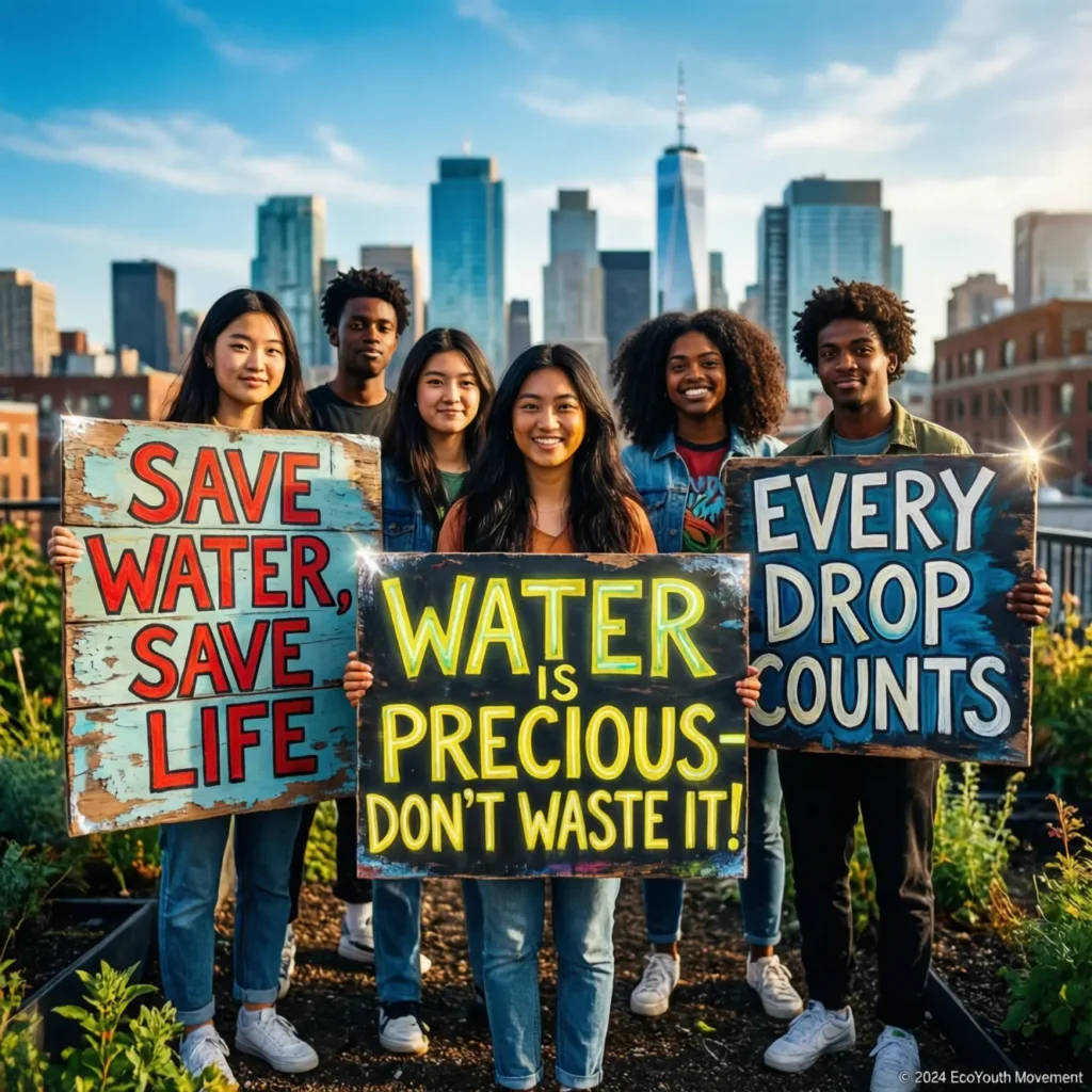 Inspiring the Youth with a Viral save water slogans for Social Media