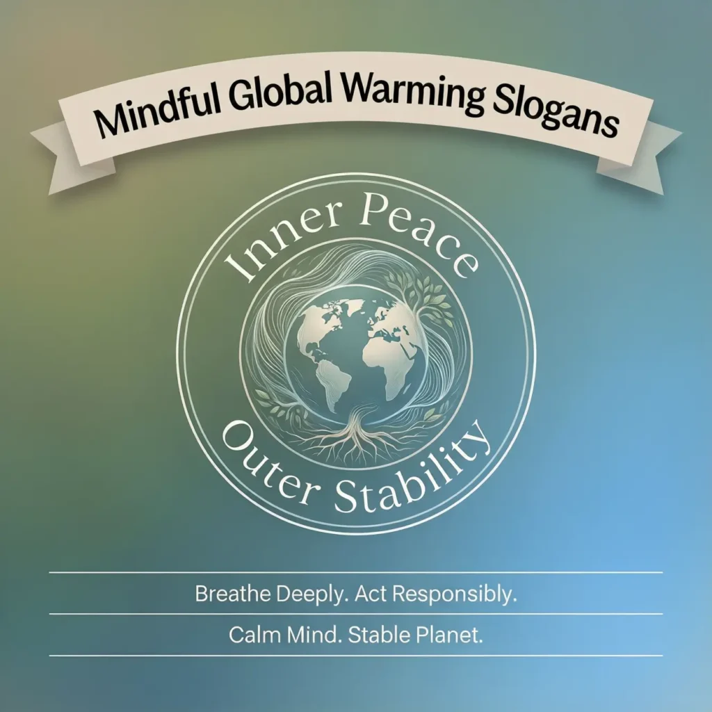 Mindful Global Warming Slogans: Inner Peace, Outer Stability