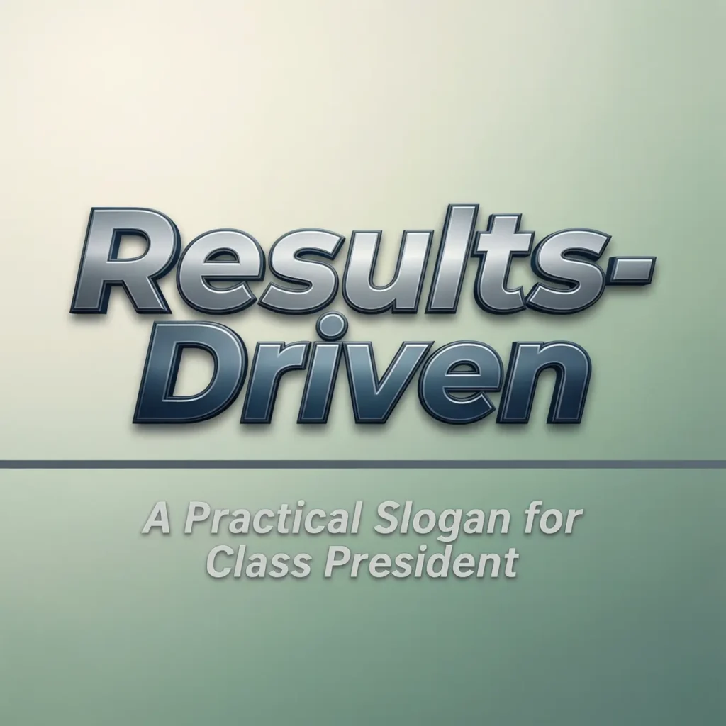 Results-Driven: A Practical Slogan for Class President